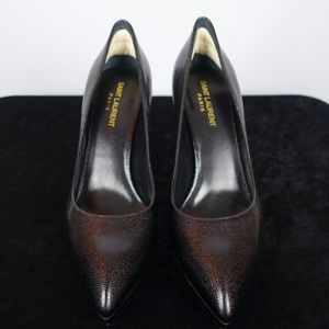 Saint Laurent Paris Zoe High Heel Pumps In Black Made In Italy, Size EU 38.5